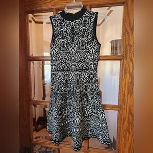 Elegant Black and White Patterned Dress